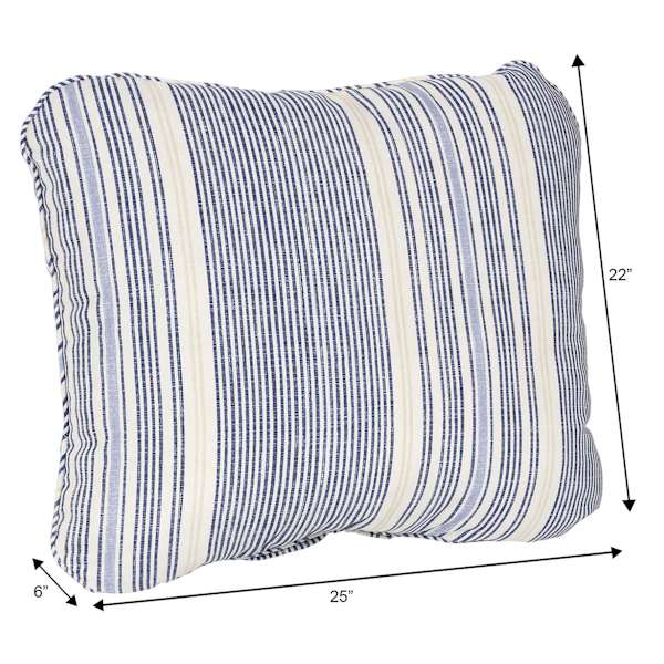 Calisto Pinstripe Outdoor Corded Back Cushion