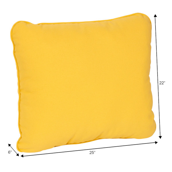 Butter Yellow Canvas Outdoor Corded Back Cushion
