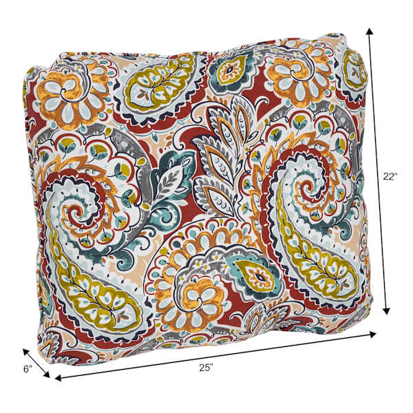 Paisley Chili Outdoor Corded Back Cushion
