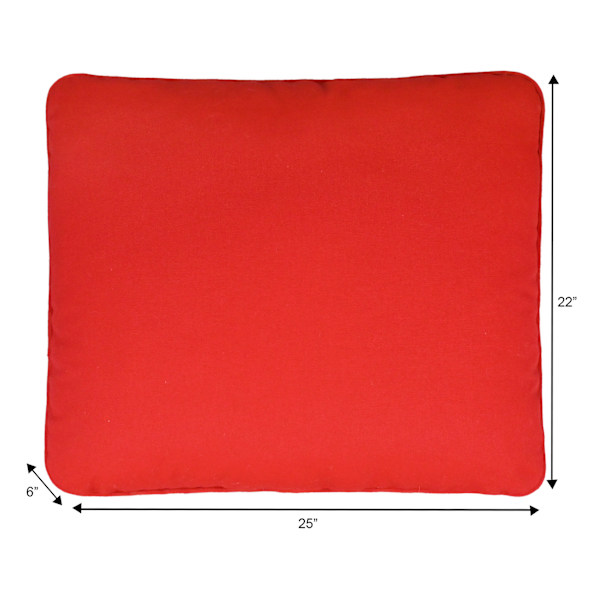 Cherry Canvas Outdoor Corded Back Cushion