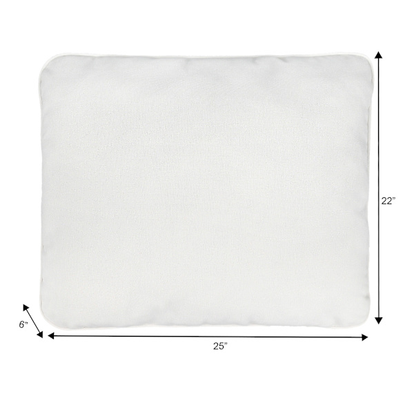 Natural Canvas Outdoor Corded Back Cushion