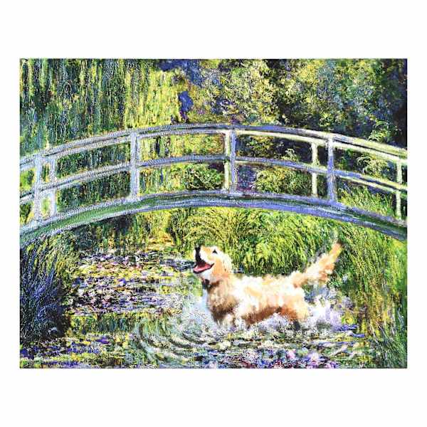 Dog Playin In Field Canvas Wall Art, 20x16