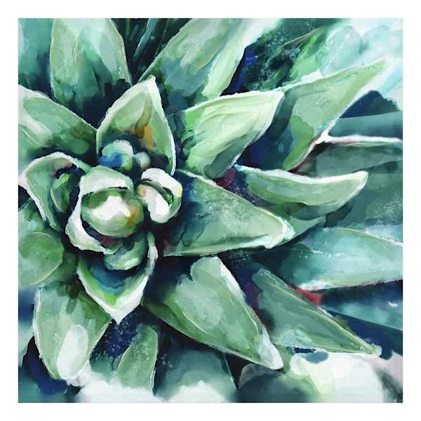 Green Floral Canvas Wall Art, 24"
