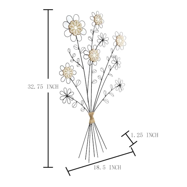 Metal Flower Wall Art, 19x33