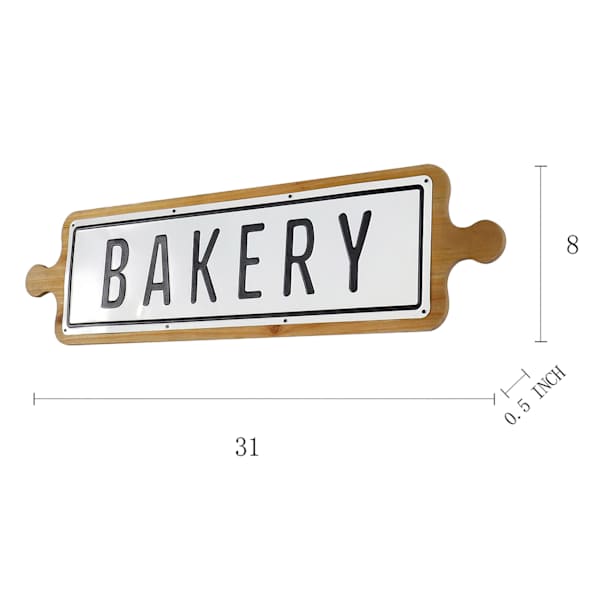 Bakery Wood & Metal Wall Art, 31x8