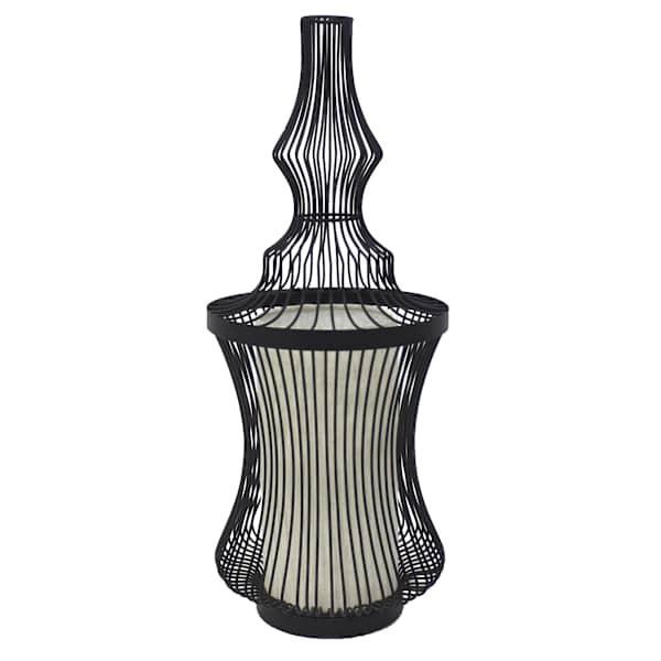 Black Metal Wire Uplight with Fabric Shade Liner, 24"