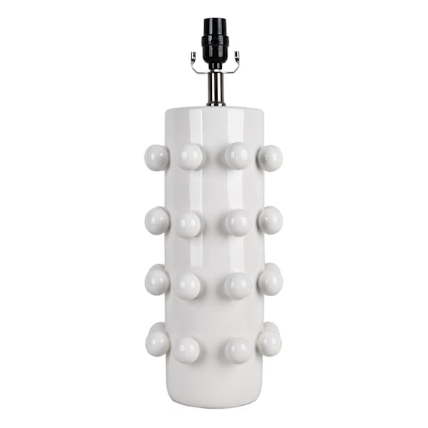 White Ceramic Dot Medium Table Lamp Base 21In