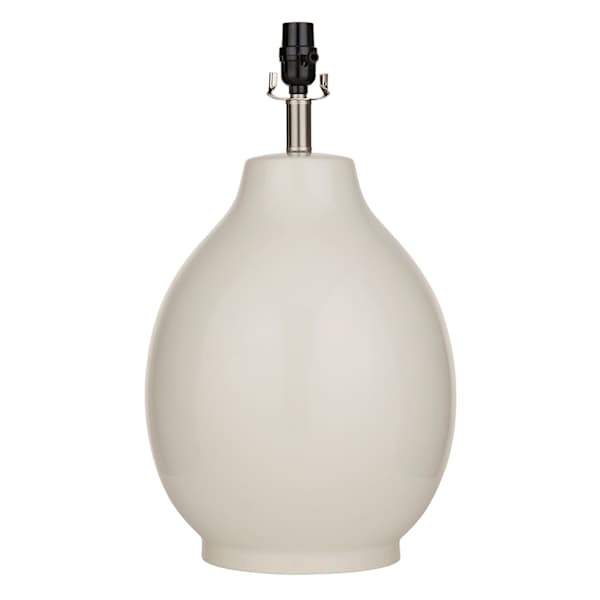 White Ceramic Medium Table Lamp Base, 20"