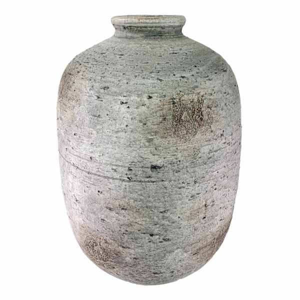 Matte Grey Reactive Glaze Natural Ceramic Vase, 11x17