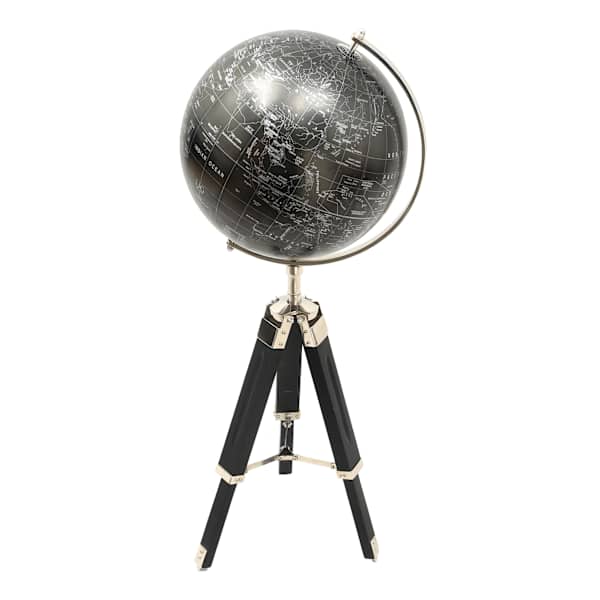 Black Globe On Tripod Stand, 12"