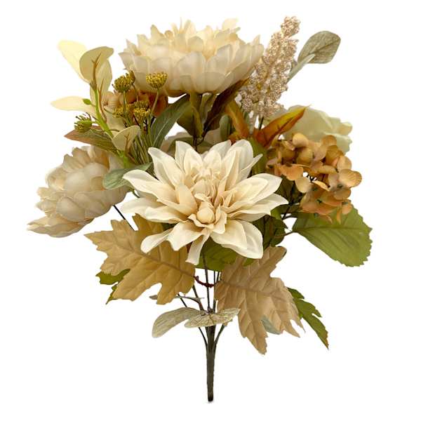 Cream Dahlia, Queen Ann's Lace, Hydrangea, Peony, Eucalyptus & Maple Bush, 20"
