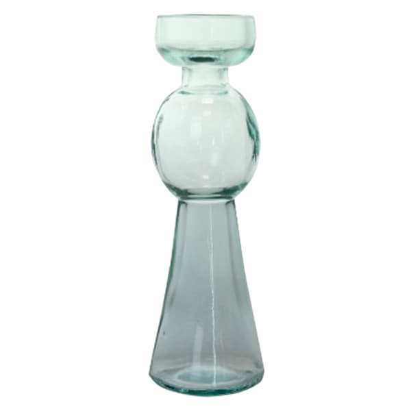 Glass Pillar Candle Holder, 8"
