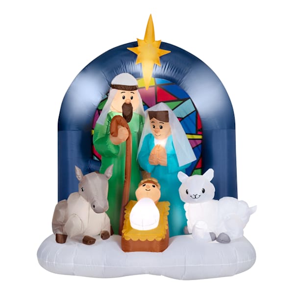 Lighted Nativity Scene Large Christmas Inflatable, 6'