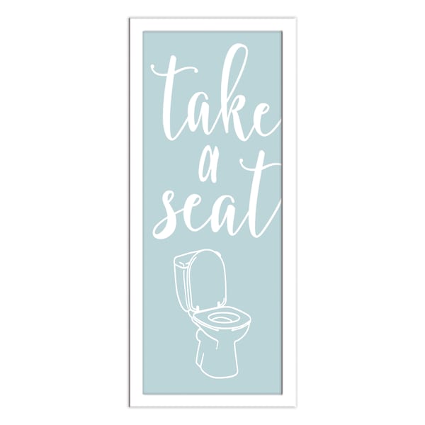 Glass Framed Take A Seat Framed Print Wall Art, 9x21