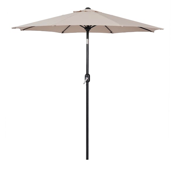Tan Crank & Tilt Round Patio Umbrella, 7.5'