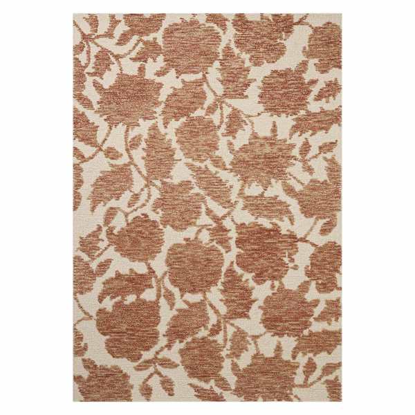 Bryson Terracotta Floral Area Rug, 6x9