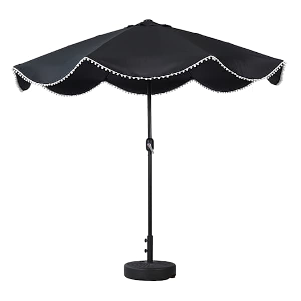 Black Crank & Tilt Patio Umbrella, 9' & Base 2-Piece Set