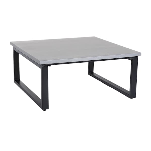 Soho Black Metal with Cement Top Patio Coffee Table