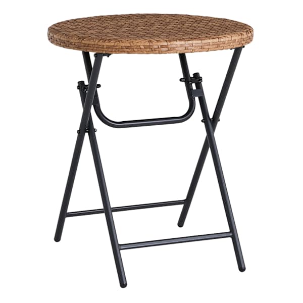 Found & Fable Wicker Top Folding Patio Table, Natural