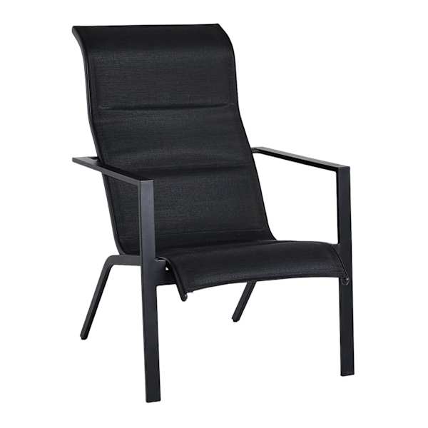 Padded Sling Lounge Chair, Black