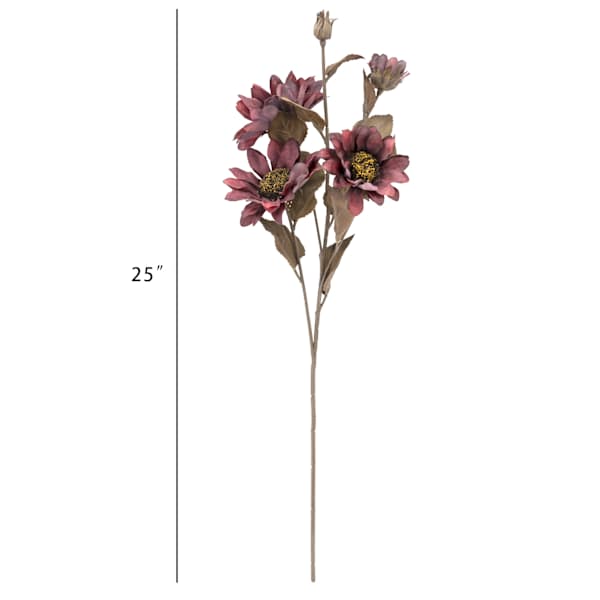 Red Sunflower Stem, 25"