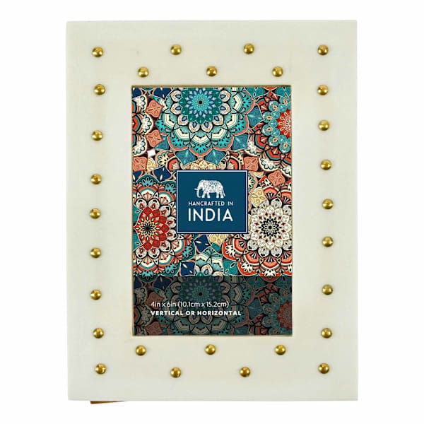 Ivory Dot Resin Tbaletop Picture Frame, 4x6
