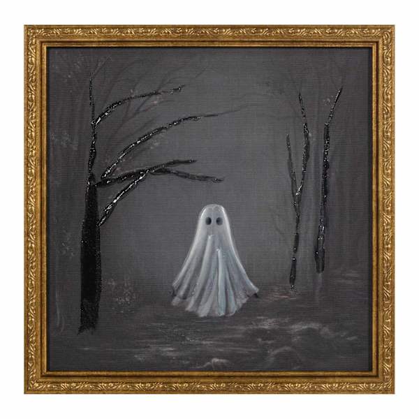 Framed Moody Ghost Wall Décor, 12"
