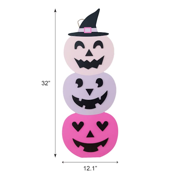 Hey Boo! Pink Jack-o'-Lantern Leaner, 32"