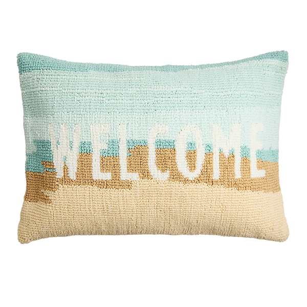 Ty Pennington Blue Chunky Knit Outdoor Lumbar Throw Pillow, 14x20