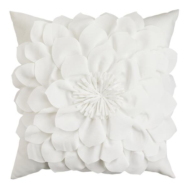 Providence White Petal Outdoor Throw Pillow, 20"