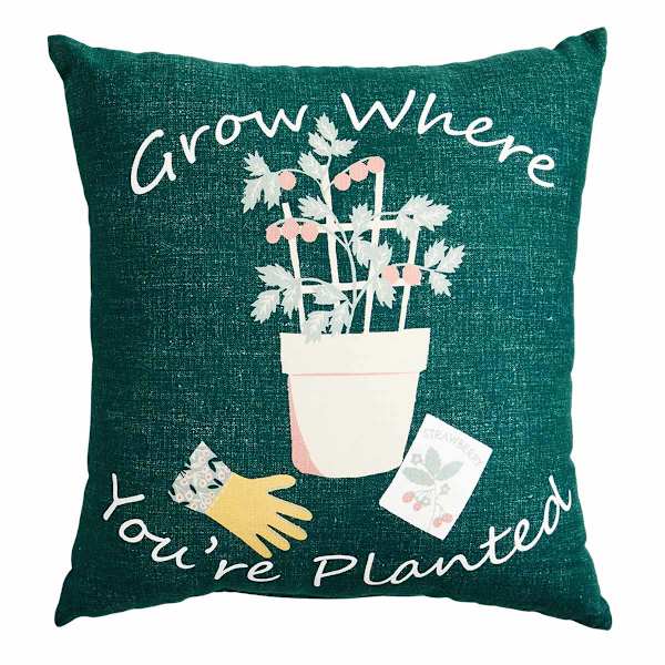 Honeybloom Grow Where Youre Planted Outdoor Throw Pillow, 18"