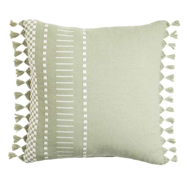Honeybloom Iceberg Stripe Tassel Outdoor Throw Pillow, 18"