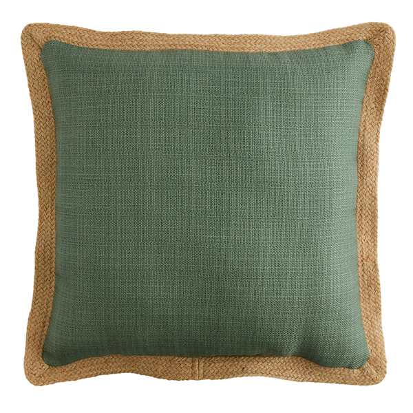 2-Pack Endive Jute Trim Outdoor Throw Pillow, 18"