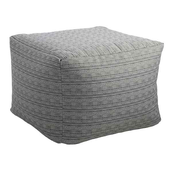 Crosby St. Grey Textured Outdoor Pouf, 20"