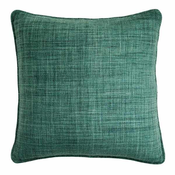 Honeybloom Dark Green Solid Woven Outdoor Throw Pillow, 18"