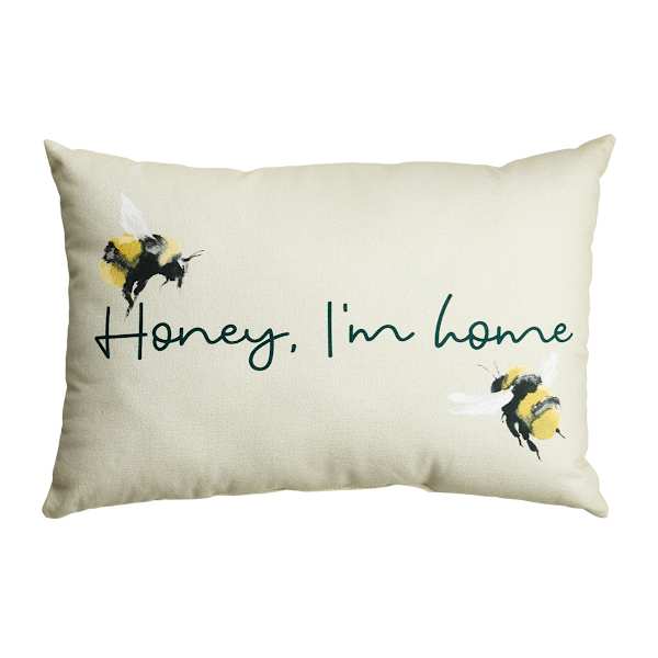 Honeybloom Honey I'm Home Lumbar Outdoor Throw Pillow, 14x20