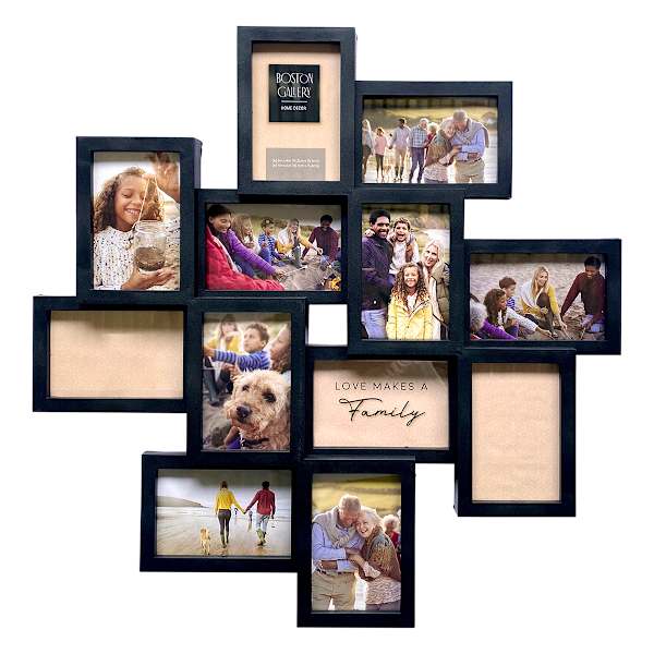 12-Opening Black Collage Wall Frame, 24"