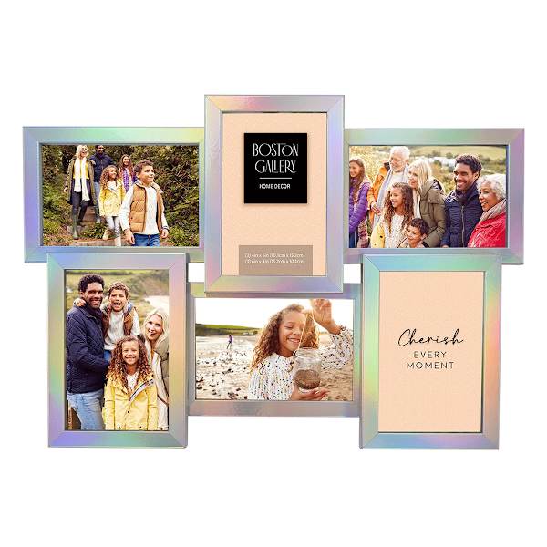 6-Opening Hologrpahic Collage Wall Frame, 17x12
