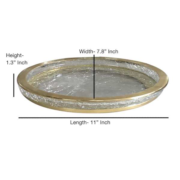 Providence Gold Glass Metal Amenity Tray, 11"
