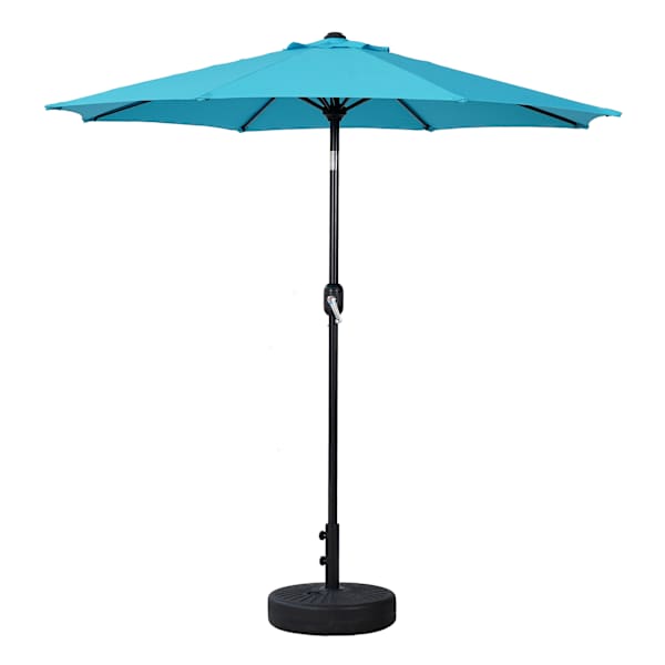 Turquoise Crank & Tilt Round Patio Umbrella, 7.5'