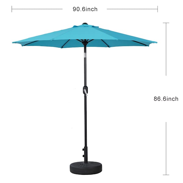 Turquoise Crank & Tilt Round Patio Umbrella, 7.5'