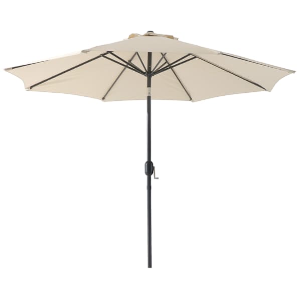 Tan Crank & Tilt Round Patio Umbrella, 9'