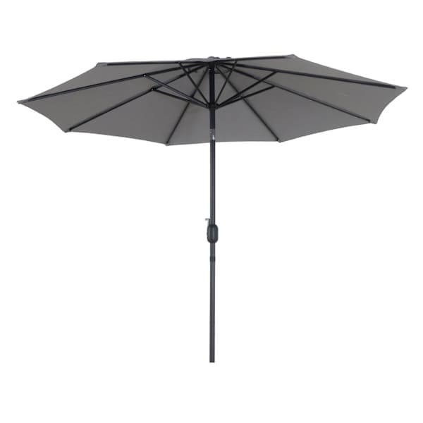 Grey Crank & Tilt Round Patio Umbrella, 9'