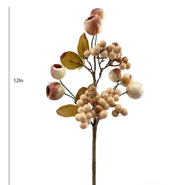 White Berries Pick, 12"