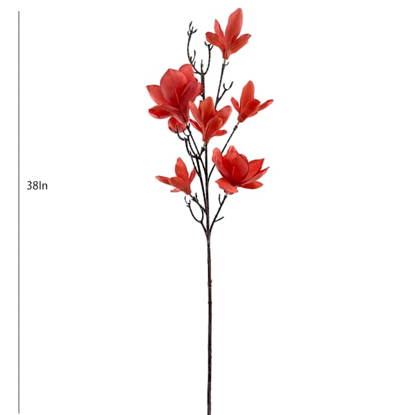 Red Magnolia Stem, 38"
