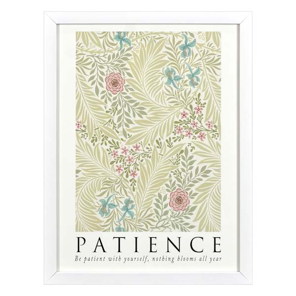 Glass Framed Patience Print Wall Art, 13x17