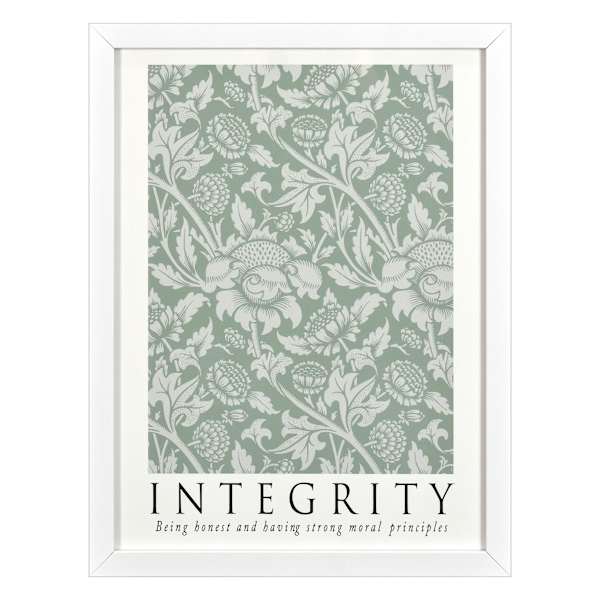 Glass Framed Integrity Print Wall Art, 13x17