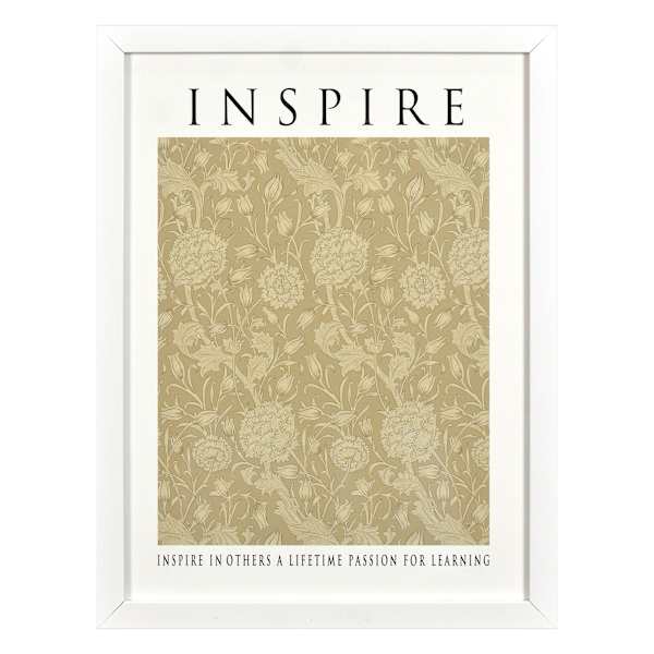 Glass Framed Inspire Print Wall Art, 13x17