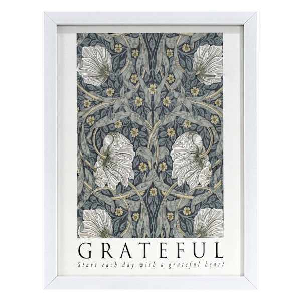 Glass Framed Grateful Print Wall Art, 13x17
