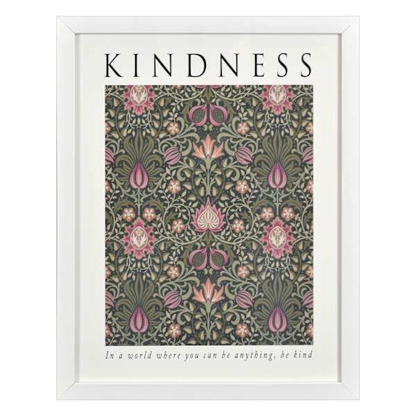 Glass Framed Kindness Print Wall Art, 13x17